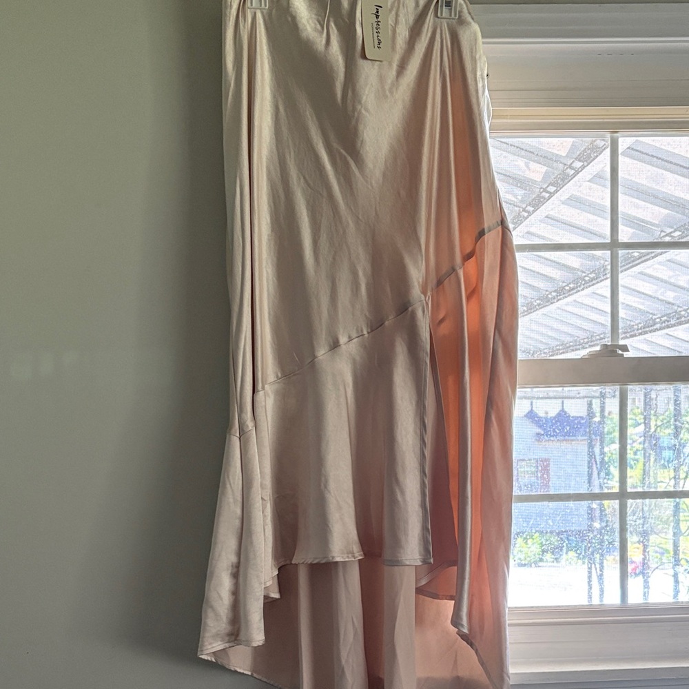 Free People Cream Asymmetrical Skirt